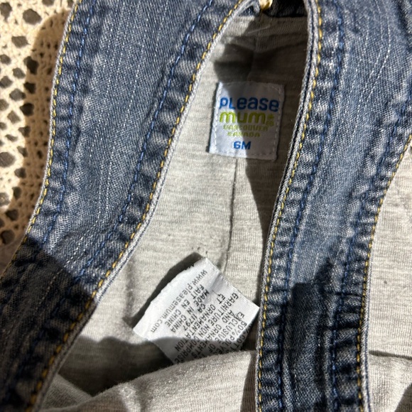Please Mum jersey lined denim overalls size 6 months - Picture 10 of 13